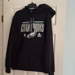 Philadelphia Eagles NFL Black Champions Hoodie with Green and Silver Details